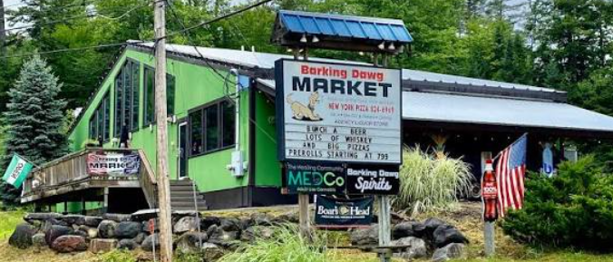 Barking Dawg Market and roadside sign
