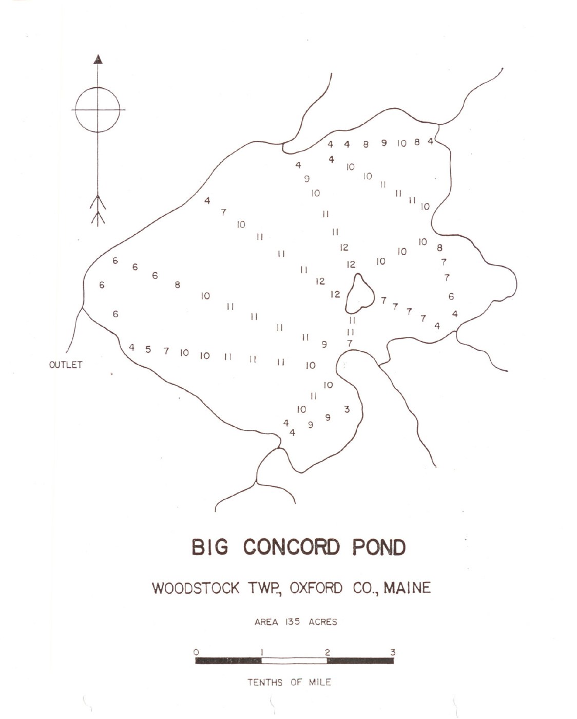 Official depth map of Big Concord Pond